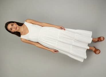 eleganckie zwiewne sukienki na lato: Sukienka damska, rozmiar S — 1