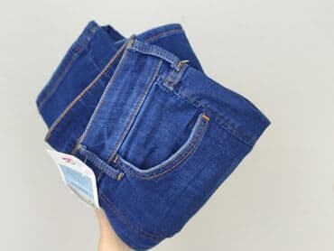 szerokie dżinsy z wysokim stanem: Denim, Jeansy damskie, S — 5