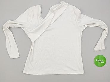 bluzki basic długi rekaw: Off-White, Bluzka damska, rozmiar M — 3