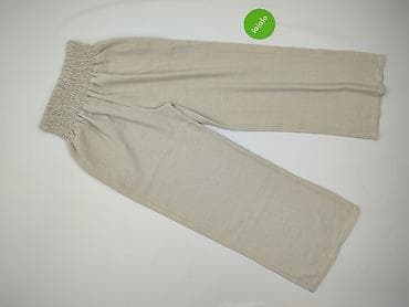 getex spodnie: Damskie spodnie z szeroką nogawką, beżowe, z elastyczną marszczoną — 3