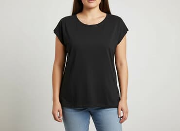 czarne t shirty damskie w serek: Beloved, T-shirt damski, rozmiar XL — 7