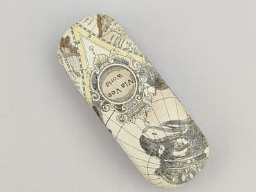 Etui na okulary z twardą obudową, wzór retro mapa świata. - Materiał