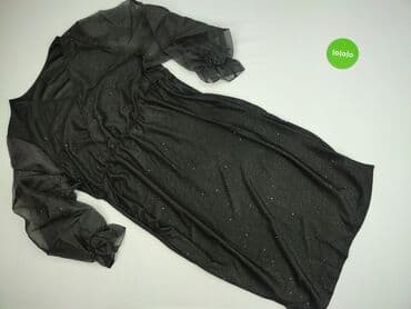 prosta sukienka z bufiastymi rękawami: Women`s dress, size 4XL — 2
