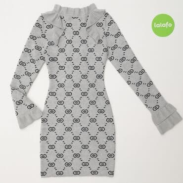 sweter z koronką na dole: Sukienka damska, rozmiar S — 2