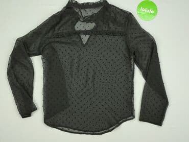 bluzka czarna z tiulem: Gina Tricot, Women's blouse, size S — 4
