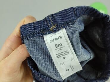 spodnie z prążkowanej tkaniny krzyżówka: Spodnie jeansowe, Carter's, 6-9 miesięcy, stan - Idealny — 4