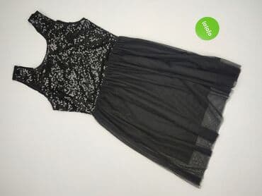 czarna sukienka ze srebrnymi dodatkami: Sukienka damska, L — 2