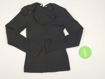 czarna bluzka z krótkim rękawem h m: H&M, Bluzka damska, rozmiar S — 2