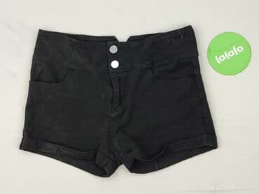 czarne szorty damskie z wysokim stanem: Gold SK, Szorty damskie, rozmiar M — 3