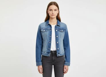kurtka jeansowa z futerkiem bershka: Denim Co, Kurtka jeansowa damska, rozmiar 2XS — 1