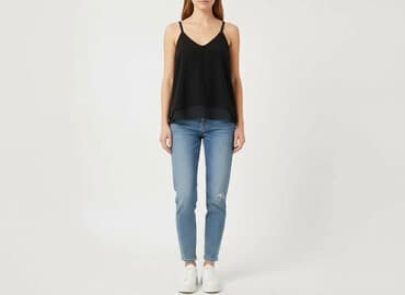 czarne sandały płaskie ccc: Bluzka damska, rozmiar S — 7