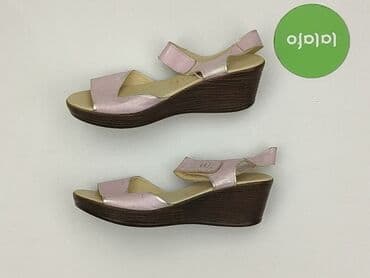 buty na koturnie z futerkiem: Casu, Sandały damskie, rozmiar 40 — 5