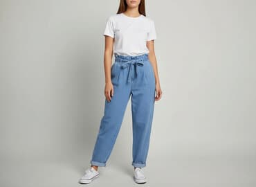 dżinsy z talią paper bag: Asos, Jeansy damskie, rozmiar 2XS — 7