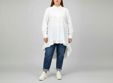 biała koszula z kołnierzykiem damska: Сорочка жіноча, розмір 5XL — 1