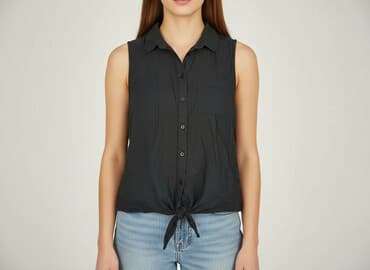 bluzka z dlugim rekawem czarna: Terranova, Koszula damska, rozmiar S — 7