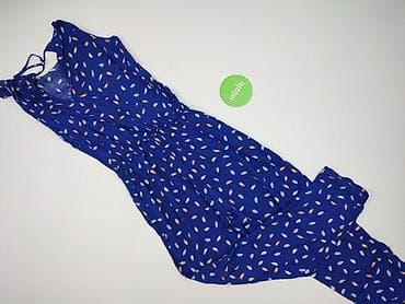 solar moda damska: Kombinezon damski bez rękawów w kolorze kobaltowym, we wzór piórek — 3