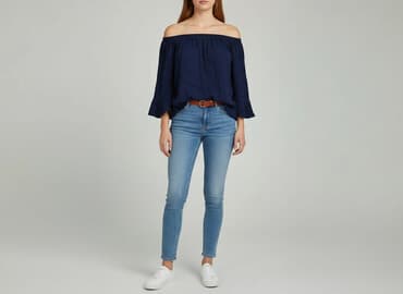 granatowe bluzki: Bluzka damska, rozmiar S — 6