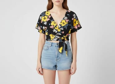 hm bluzki z krótkim rękawem: H&M, Top damski, rozmiar S — 7