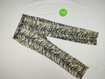 spodnie w krowie łaty: Material trousers for women, size S — 3