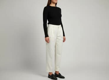 jasne buty: Spodnie materiałowe damskie, rozmiar L — 6