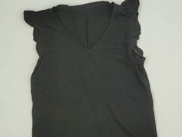 bluzka czarna z dekoltem v: Women's blouse, size S — 2