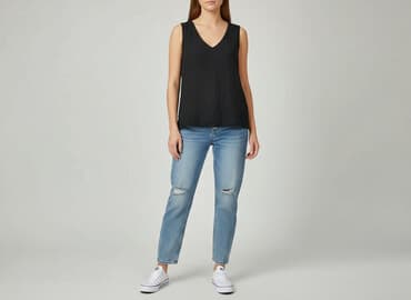 bluzka damska czarna krótki rękaw: Sinsay, Bluzka damska, rozmiar S — 7