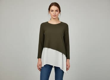 khaki bluzki: Basic, Bluzka damska, rozmiar M — 1