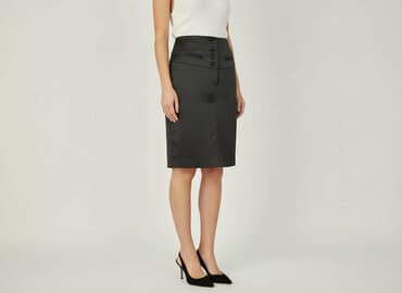 elegancka spódnice z wysokim stanem: Spódnica damska, rozmiar L — 1