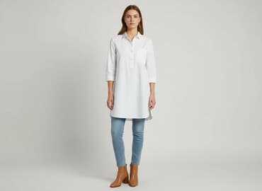 dluga biala koszula: PrettyLittleThing, Tunika damska, rozmiar S — 7