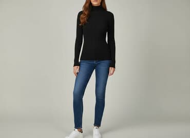 top z łańcuszkiem bershka: Bershka, Golf damski, rozmiar S — 7