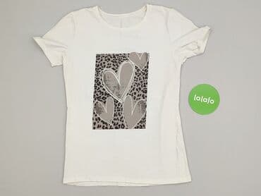 bluzki basic z dekoltem v: T-shirt damski, S — 2