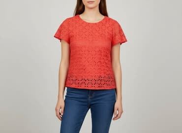 czerwona bluzka z baskinką: By very, Bluzka damska, rozmiar L — 8