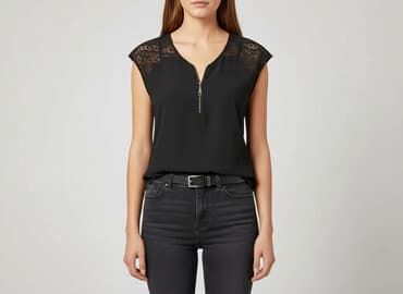 eleganckie bluzki czarne: BODY FLIRT, Bluzka damska, rozmiar S — 6