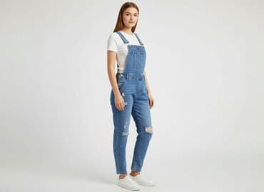 srebrne kombinezony: Ogrodniczki damskie, rozmiar 2XS — 7