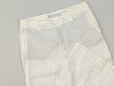 zara spodnie beżowe z wysokim stanem: Zara, Material trousers for women, size M — 2