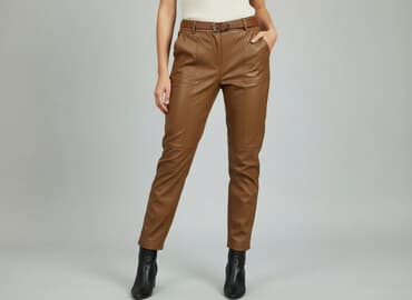 spodnie woskowane brązowe reserved: Reserved, Material trousers for women, size M — 1