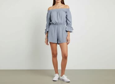 bialy kombinezon na jedno ramie: Boohoo, Kombinezon damski, rozmiar S — 1