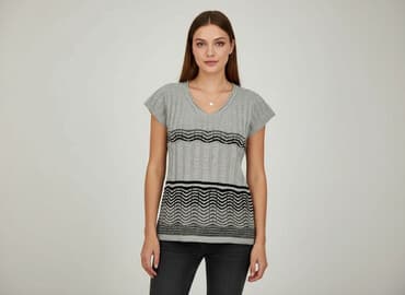 bluzka sweterkowa damska z krótkim rękawem: Sweter damski, rozmiar S — 1