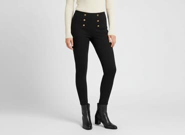 legginsy prążkowane zara: Zara, Legginsy Eleganckie damskie, rozmiar S — 1