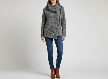 kurtka zimowa z kożuszkiem: FB Sister, Kardigan damski, M — 6