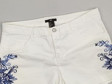 białe krótkie spodenki jeansowe: H&M, Szorty damskie, rozmiar M — 1
