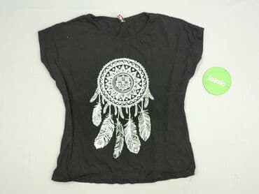 czarne koszulki damskie z nadrukiem: Футболка жіноча, розмір L — 4