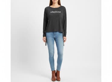 bluza z napisem chillin: Janina, Bluzka damska, rozmiar L — 7