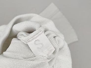 buty bocci: Damskie spodnie dzianinowe, białe, rozmiar S - Fason: proste, lekko — 4