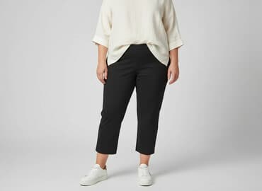 cropp spodnie damskie czarne: Spodnie 3/4 damskie, rozmiar 4XL — 1