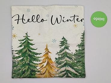 makramowy szał: Poszewka dekoracyjna na poduszkę – motyw zimowy „Hello Winter” - — 2