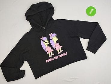 tekst w klapkach: Bershka, Bluza z kapturem damska, rozmiar M — 2