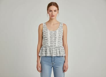 bluzka z baskinką biała: Reserved, Women`s top, size S — 1