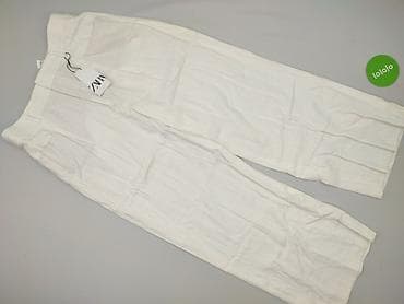 pull and bear biale spodnie: Zara, Spodnie materiałowe damskie, rozmiar 2XL — 2