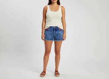 czarne krótkie spodenki z dziurami: Imię, Szorty damskie, rozmiar XL — 6